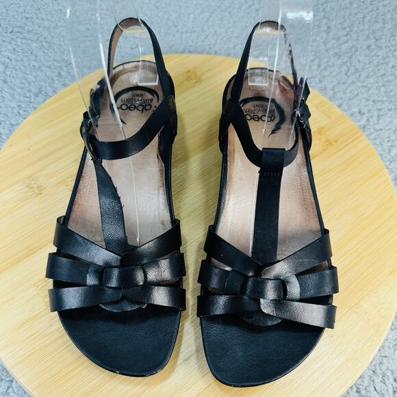 Abeo Biosystem Womens Orthopedic Comfort Sandals Black Leather Size 7N - Picture 2 of 16